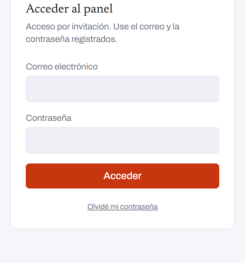 NINOT dashboard login on a phone